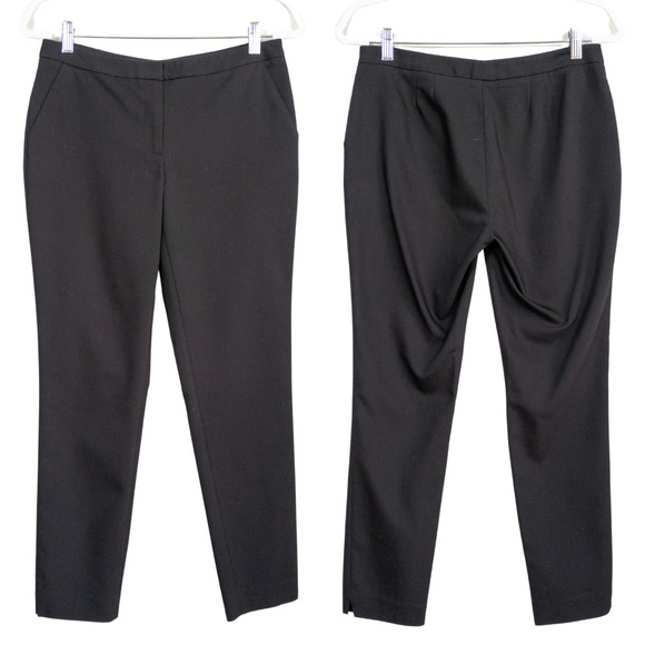 CALVIN KLEIN Black Cropped Trouser Dress Pants Stretch Pockets Women's 4 - Picture 1 of 4